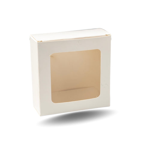 Lotus Urli Candle Box With Window-White-4*4*1.5 Inch (CN-2)