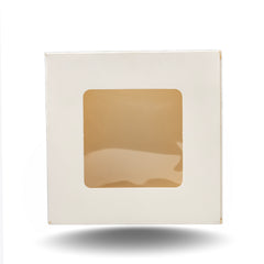 Lotus Urli Candle Box With Window-White-5.5*5.5*1.5 Inch (CN-5)