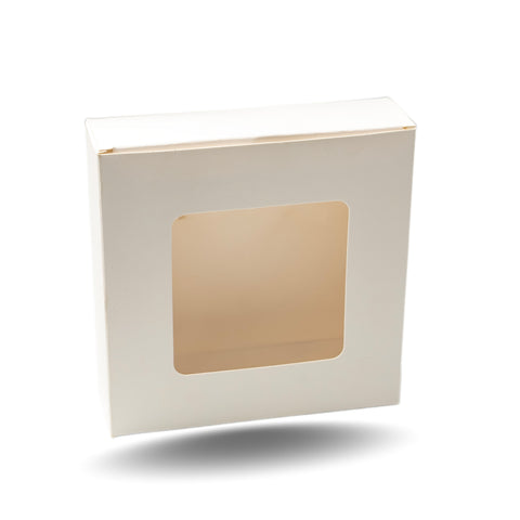 Lotus Urli Candle Box With Window-White-5.5*5.5*1.5 Inch (CN-5)
