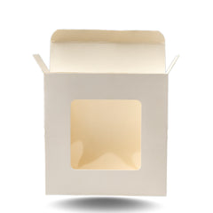 Lotus Urli Candle Box With Window-White-5.5*5.5*1.5 Inch (CN-5)