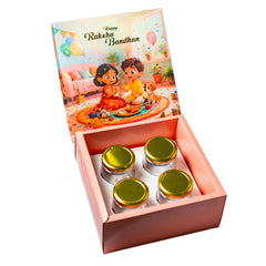 HAMPER BOX WITH TOP LID AND BOTTOM TRAY (8*8*3.75 INCH) (BK-91-RB-PEACH)
