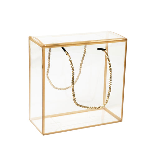 TRANSPARENT PVC HAMPER BAG WITH ROPE HANDLE - 5.5*3*5.5 INCH (PVC-HB01)