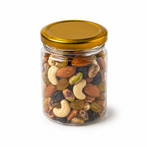 200 ML PET SALSA JARS WITH METALLIC GOLD LUG CAP