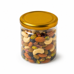 350 ML PET SALSA JARS WITH METALLIC GOLD LUG CAP