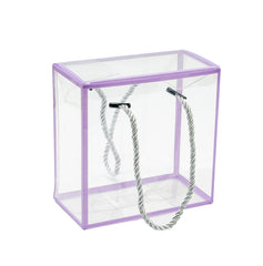 TRANSPARENT PVC HAMPER BAG WITH ROPE HANDLE - 5.5*3*5.5 INCH (PVC-HB01)