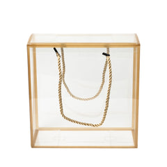 TRANSPARENT PVC HAMPER BAG WITH ROPE HANDLE - 8*3.5*8 INCH (PVC-HB02)