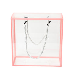 TRANSPARENT PVC HAMPER BAG WITH ROPE HANDLE - 8*3.5*8 INCH (PVC-HB02)