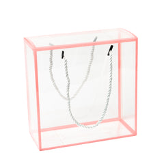 TRANSPARENT PVC HAMPER BAG WITH ROPE HANDLE - 8*3.5*8 INCH (PVC-HB02)