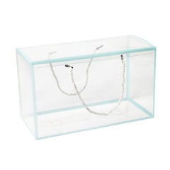 TRANSPARENT PVC HAMPER BAG WITH ROPE HANDLE - 12*7*5.75 INCH (PVC-HB04)