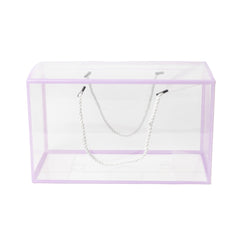 TRANSPARENT PVC HAMPER BAG WITH ROPE HANDLE - 12*7*5.75 INCH (PVC-HB04)