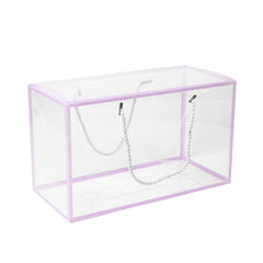 TRANSPARENT PVC HAMPER BAG WITH ROPE HANDLE - 12*7*5.75 INCH (PVC-HB04)