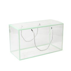 TRANSPARENT PVC HAMPER BAG WITH ROPE HANDLE - 12*7*5.75 INCH (PVC-HB04)