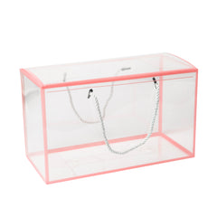 TRANSPARENT PVC HAMPER BAG WITH ROPE HANDLE - 12*7*5.75 INCH (PVC-HB04)