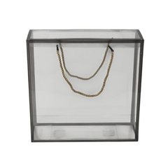 TRANSPARENT PVC HAMPER BOX WITH ROPE HANDLE - 12*4*12 INCH (PVC-HB06)