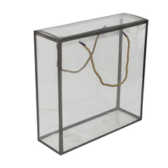 TRANSPARENT PVC HAMPER BOX WITH ROPE HANDLE - 12*4*12 INCH (PVC-HB06)