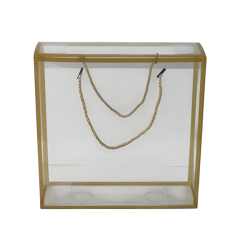 TRANSPARENT PVC HAMPER BOX WITH ROPE HANDLE - 12*4*12 INCH (PVC-HB06)