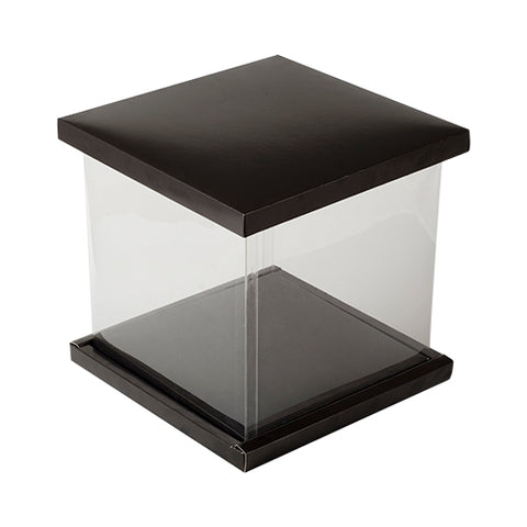 White & Black Full Display Tall Cake Box-10*10*11 Inch (TCB-2-W11)