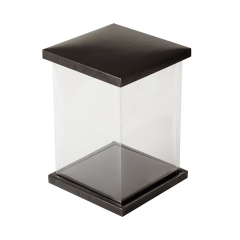 White & Black Full Display Tall Cake Box-10*10*15 Inch (TCB-2-W15)