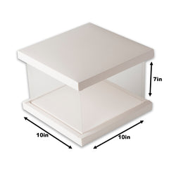 White & Black Full Display Tall Cake Box 10*10*7 Inch (TCB-2-W7)