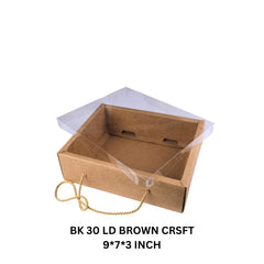 Hamper Box With Top PVC Transparent Lid And Bottom Tray With Rope Handle (9*7*3 Inch) (BK-30 LD)