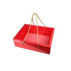 Hamper Box With Top PVC Transparent Lid And Bottom Tray With Rope Handle (9*7*3 Inch) (BK-30 LD)