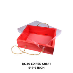 Hamper Box With Top PVC Transparent Lid And Bottom Tray With Rope Handle (9*7*3 Inch) (BK-30 LD)
