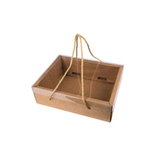 Hamper Box With Top PVC Transparent Lid And Bottom Tray With Rope Handle (9*7*3 Inch) (BK-30 LD)