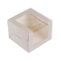 White Half Kg Tall Cake Box With Full Window 8*8*6 Inch (BK-17 WW)