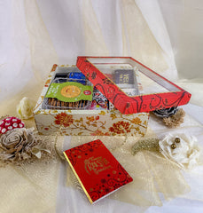 FESTIVE HAMPER BOX WITH ROPE HANDLE – MAJESTIC MARIGOLD DESIGN (7*9*3 INCH) (BK-30 RP-MM)