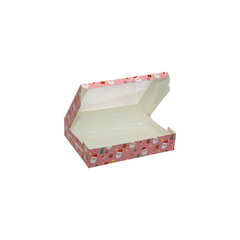 Christmas 6 Pc Brownie Box- Pink Santa (6.25*8.5*1.75 Inch) (BK-8 PS)