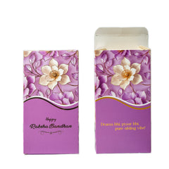 CHOCOLATE BAR BOX- HAPPY RAKSHABANDHAN-FLORAL AURA-LILAC (6.5 x 3.5 x 1 INCH) (CBR-2 FAL)