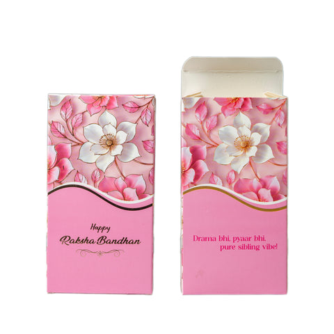 CHOCOLATE BAR BOX- HAPPY RAKSHABANDHAN-FLORAL AURA-PINK (6.5 x 3.5 x 1 INCH) (CBR-2 FAP)
